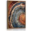 FajerminArt Quadri Moderni Con Cornice Anelli Degli Alberi Vintage Stampe da Parete Nature Ispirata Agriturismo Quadro Astratto Legno Grana Texture Stampa Su Tela Decorazioni per Soggiorno Camera da Letto 30X40cm