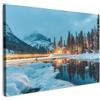 MuchoWow© Quadro Moderno Soggiorno Decorazioni Da Parete Quadri Su Tela Da | 60x40 cm - Salotto Grandi Foto Con Cornice Stampe Su Tela Camera Da Letto Paesaggio invernale - Natura - Casa - Montagne