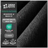 DreamRoots Tessuto Impermeabile al Metro Effetto Lino UV, Nero, 1 m | Tela cerata impermeabile esterno, resistente UV, rivestimento PU, 240 g/m², colonna d'acqua 8000 mm, per divani, robusto