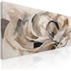 CheQuadro! Quadro astratto moderno orizzontale, decorazione da parete Vortice di Colori Beige e Nero intelaiato pronto da appendere absh39-130x60 cm