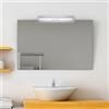 San Marco specchio filo lucido, specchio da bagno con luce, disponibile con o senza lampada da 30 o 45 cm, specchio da parete bagno, installazione semplice e veloce. (90x60 cm, con lampada 30 cm)