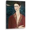 Artenor Quadro Kahlo Frida Autoritratto con Abito di Velluto, 45 x 60 cm - Made in Italy, Quadri Moderni Soggiorno, Camera da Letto, Cucina, Poster da Parete, Decorazioni Casa