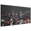 murando - Quadri Moderni per Soggiorno, New York, 150x60 cm | Chiodi Inclusi, 5 Pezzi, Quadro Moderno, Canvas con Struttura, Componibili, Resistenti Allo Sbiadimento, Produzione Europea