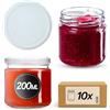 KADAX Set di 10 barattoli in vetro 200ml Ø66 Bianco - tappo a vite ermetico, lavabili in lavastoviglie, per marmellate, miele, conserve e spezie