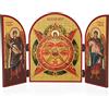 NKlaus GM Occhio onniveggente di Dio Icona in legno trittico 25x16cm cristiano 11313