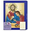 F.LLI BONELLA Fratelli Bonella - Tavola in Nobilitato di Rovere Cinerino con Bordi Dorati - Icona Gesù con San Giovanni 19.7x25 cm - Quadro Legno Gesù con San Giovanni per Casa o Regalo - Made in Italy