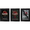 HWC Trading FR Jurassic Park Collection 3 poster stampati autografati, regali per i fan di cimeli e di film, formato A3, con cornice
