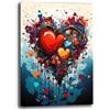 Printerland Quadro Moderno Verticale CUORE astratto AMORE Street Art Quadri moderni soggiorno da Parete XXL grande Stampa su tela Canvas Decorazione Murale muro Arredo Camera da letto Cucina (8, 30x40 cm)