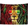 Ulticool - Appeso a Parete Decorazione - Reggae Rasta Giamaica Lion Occhiali - 200 x 150 cm Grande Murale Manifesto - Accessori Casa Soggiorno Camera da Letto Soffitto