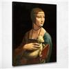 CheQuadro! Dama con l' ermellino Leonardo Da Vinci, quadro grande stampa su tela di alta qualità, fine art, intelaiato pronto da appendere bsa9-40x30 cm