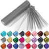 Trimming Shop Rotolo di tessuto trasparente in organza, 29 cm x 25 m, color argento scuro, elegante panno decorativo per matrimoni, runner da tavola, bomboniere, forniture per nastri, accenti per abiti e borse