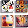 Printerland Quadri Moderni KANDINSKY 4 pz. cm 20x20 cad. Stampa su Tela CANVAS Arredamento Arte Astratto XXL Arredo per soggiorno salotto camera da letto cucina ufficio bar ristorante (4pz. 20x20 cm, 11)