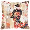 MAFANG 11CT Cuscino Punto Croce Kit Da Ricamare Kit Punto Croce Giapponese Oiran E Fiori Kit Ricamo Cuscino Per Principianti Per La Decorazione Del Soggiorno, Della Camera Da Letto A 45x45cm