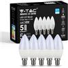 V-TAC 5.5W (40W) lampadina LED a candela con Samsung LED E14 SES (piccola vite Edison) 3000 Kelvin bianco caldo non dimmerabile confezione da 5