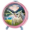 Atrium A932-17, sveglia analogica al quarzo, da bambina, motivo con cavallo Siabelle, senza ticchettio, funzione snooze, luce, colore rosa