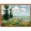 FajerminArt Quadri Moderni con Cornice Argenteuil Campo Papaveri Monet Stampe da Parete Riproduzione Campi Papaveri Quadro Retro Verde Campi Paesaggio Stampa Su Tela Decor per Soggiorno Camera da Letto 40X60cm