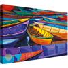 Wallazz Quadri Moderni Soggiorno Riproduzione Quadri famosi su tela - 100% Made in Italy - Astratto Barche Colorate Sul Mare - Quadro Camera da Letto - Qualità Artigianale - 70x140cm