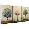 murando - Set di Quadri Moderni per Soggiorno, Alberi Stagionali, 180x90 cm | (3 pz. 60x90 cm ognuno), Quadro Moderno, Stampa su Tela, Componibili, Resistenti Allo Sbiadimento, Produzione Europea