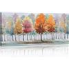 FajerminArt Grande Stampa su Tela Con Cornice Albero delle quattro stagioni astratto Quadri Moderni Immagine pittura su tela soggiorno camera da letto Cucina ristorante Decorazione Murale 120x50cm