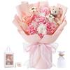 Lewondr Fiori Conservati Per Consegna, Mazzo Di Fiori Con Orso, Rosa | Rosa Vera Di Lunga Durata,Vaso,Biglietto Di Auguri,Borsa Regalo,Regali Di Anniversario E Compleanno Per Fidanzata Amica Mamma