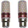 WELSUN B22 LED mais, lampadina 12 V AC/DC caldo/freddo bianco 12 V 10 W mais, lampadina 2835 SMD 60 LED per Camper Marino, energia solare, luce e Hors di rete, 2 pezzi, colore: Warm Wite)
