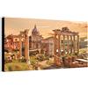Wallazz Quadro su Tela Lazio - Quadri Moderni Soggiorno - Roma, Colosseo, Trastevere, Ponte Milvio - Stampa su Tela - Quadro Moderno Soggiorno 70x140cm