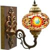 Oriental Plaza Lampada orientale - Lampada da parete - Lampada a mosaico - Lampada turca - Lampada marocchina - Ø 13 cm - Altezza 28 cm - Fatto a mano - Autentico - Giallo e Marrone