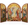 NKlaus Icona Risurrezione Gesù Cristo Pasqua Trittico Legno 25x16cm Cristiano 13801