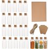 HongChelle - Confezione da 20 mini bottiglie di vetro con tappo in sughero da 10 ml, piccole bottiglie di vetro da riempire per regali di nozze, fai da te, decorazioni natalizie e spezie da cucina
