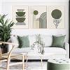 MKHFUW Set di 3 poster con stampa di foglie botaniche astratte, arte da parete - Disegno al tratto boho donna, senza cornice (Design 05, 3 pezzi - 40 x 60 cm)