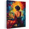 MuchoWow© Quadri Camera Da Letto Stampe Da Parete Quadro Su Tela Moderni | 30x40 cm - Decorazioni Murali Soggiorno Foto Quadretti Ingresso Casa Muro Vino - Donna - Atmosferico - Vivace