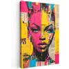 MuchoWow© Quadro Camera Da Letto Quadri Soggiorno Decorazione Parete Quadri | 80x120 cm - Moderni Su Tela Stampe Foto Con Cornice Quadretti Poster Casa Volto Femminile - Carta Stampata - Rosa