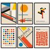 Milk And Coffee Lab MilkAndCoffeeLab® - Poster Bauhaus, Set 6 x A3 immagini astratte, poster vintage, stampe artistiche da parete, casa, soggiorno, camera, ufficio, senza cornice. (Bauhaus 3, A3 cm 29,7x42)