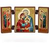 NKlaus - Sacra Famiglia - Trittico di icone cristiane - Swiatoe Semejstwo - Legno da altare ambulante 36179
