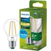 PHILIPS Ultra Efficient - Ultra energy saving lights, E27 LED light source, 40W, A60, warm white, pack of 1, clear