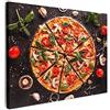 MuchoWow© Quadro Camera Da Letto Quadri Soggiorno Decorazione Parete Quadri | 70x50 cm - Moderni Su Tela Stampe Foto Con Cornice Quadretti PosterPizza - Verdura - Erbe - Cucina - Industriale