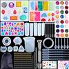 AEGNVED 156PCS Resina Stampi Silicon Gioielli,Resina Casting Kit Silicone Set di Strumenti,Artigianato per gioielli fai-da-te,con Sacchetto di Stoccaggio e Trapano,per Creazione di Pendenti