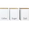 Il Gruppone Passione Casa IlGruppone Contenitori Latta Bianchi Cucina Contenitore Certificato Alimenti Barattoli Coperchio In Bamboo Organizer Caffè,Sale,Zucchero - Tris Caffe/Zucchero/Sale