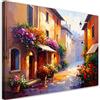 Feeby Stampe Da Parete - Quadri Soggiorno - Stradine italiane Fiori Case - 45x30 cm - Decorazioni Camera Da Letto