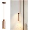YKSJDFH Lampade a sospensione in pietra rettangolari/cilindriche, lampade a sospensione in noce con paralume in travertino giallo naturale, lampadario da comodino, apparecchio di illuminazione E27, la