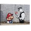 canvashop Quadri moderni Soggiorno Banksy Mario 50x35 cm | Quadro Su Tela Canvas, Stampe Da Parete, Bansky, Street Art Graffiti