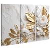 islandburner Quadro su tela Texture di marmo Bianco Colori oro Fiori d'oro Design di lusso JCTS Quadri Stampe Immagini Murale Decorazione da parete