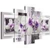 B&D XXL - Quadri Moderni per Soggiorno Grandi, Fiori Orchidea, 150x75 cm | Chiodi Inclusi, 5 Pezzi, Quadro Moderno, Pannelli Decorativi per Pareti, Decorazione da Parete, Resistenti Allo Sbiadimento