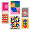 Nacnic Set di 6 quadri Forme Geometriche Bauhaus Colori Vivaci illustrazioni di design per decorare le pareti di casa A3 e A4 Cornice bianca
