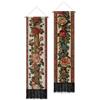 PLIGREAT Arazzo floreale vintage con nappe, bordo rosa, decorazione artistica da parete, verticale, per camera da letto, soggiorno, bagno, confezione da 2
