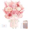 MAMAMIKO Rose Stabilizzate Rosa con Vaso, Mazzo di Fiori Stabilizzati, Regalo Donna | Idea regalo per San Valentino, compleanno e Festa della Mamma, per lei, fidanzata o mamma, senza bisogno di acqua ne cure