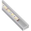 ledomec Profilo LED sottile in alluminio (14 x 7 mm) in argento con copertura (2 m argento - copertura trasparente)