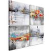 B&D XXL - Set di Quadri Moderni per Soggiorno Grandi, Contemporaneo 80x80cm | (4 pz. 40x40 cm ognuno), Quadro Moderno, Murale Arte, Stampe da Parete, Resistenti Allo Sbiadimento, Produzione Europea