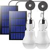 Beinhome Lampadina Solare Esterno,2 pezzi Lampada Alimentata a Pannello Solare Lampadina a LED Portatile per Campeggio Illuminazione da esterno Pesca Campeggio Luci per pollaio