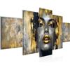 Runa Art Quadri Moda Donna 5 Pezzi L'immagine Tela Non Tessuta Decorazione Soggiorno Camera da letto Labbra Nero Oro 052852a